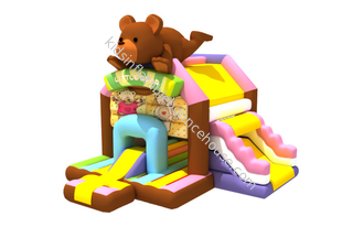 Keamanan Tinggi Anak-Anak Rumah Lompat Tiup Mini Fat Bear Bouncy With Slide