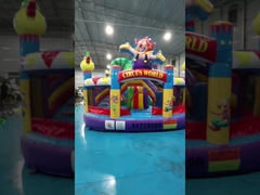 EN14960 Combos Inflatable Clown bertema PVC 5.2x5m Rumah Bouncing Anak Kecil