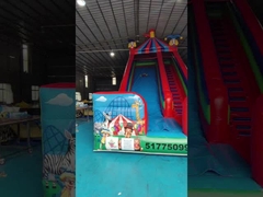 Badut bertema 9x4m Air Slide Commercial Inflatable 1000D Water Jump Rumah Dengan Slide