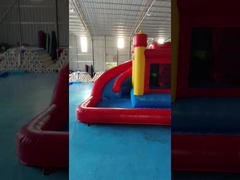 EN14960 Seluncuran Air Kombo Tiup Komersial Tahan Api Meledakkan Rumah Pantulan Kombo