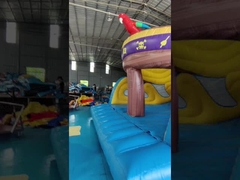 Kapal Bajak Laut Besar Terbakar Slide Air Untuk Anak-anak Slide Terbakar Bouncy Castle Komersial