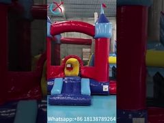 Outdoor Medieval Bounce Castle Rumah Bouncing Inflatable Dengan Slide Combo Rumah Bouncing Inflatable Untuk