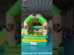 Commercial Grade Inflatable Combo Coconut Tree Sandbeach Inflatable Bouncy House Dengan Slide