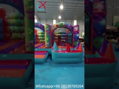 Indoor Playground Inflatable Bouncer Combo Dengan Slide Gaint Inflatable Amusement Park