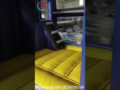 Fireproof Commercial Inflatable Bouncer Moonwalk Cartoon Theme Dengan Rotary Slide Combo