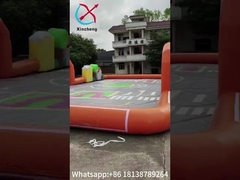 Outdoor Inflatable Game Olahraga Inflatable Simulasi Jalan Kota Inflatable Race Track Air Tumble Track