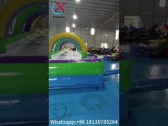 Slide Air Inflatable Single Lane Anak-anak Orang Dewasa Rental Pesta Custom Slide Air Inflatable Dengan Kolam Renang