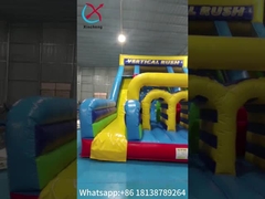 UL Terdaftar Commercial Inflatable Water Slides Vertical Rush Inflatable Obstacle Slide Logo yang Disesuaikan