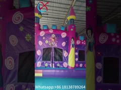 Desain Komersial Baru Kastil Inflatable Disney Princess Kartun Rumah Bouncing Inflatable Dengan Slide