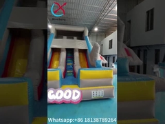 Commercial Inflatable Dry Slide Model Pesawat Double Slides Inflatable Castle Untuk Anak-anak Dan Dewasa