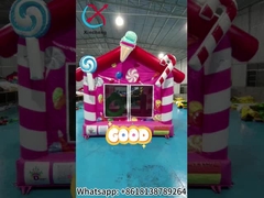 Kelas Komersial Outdoor Indoor Inflatable Bounce House Pink Candy House Inflatable Jumping Castle