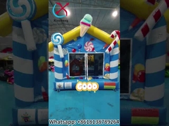 Kelas Komersial Outdoor Indoor Inflatable Bounce House Blue Candy House Inflatable Jumping Castle