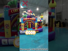 Desain Baru Kastil Inflatable Rumah Bounce Inflatable Dengan Slide Badut Sirkus Inflatable Combo