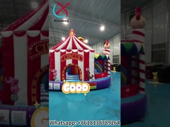 Desain Baru Kastil Inflatable Rumah Bounce Inflatable Dengan Slide Badut Sirkus Inflatable Combo