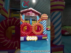Komersial 0.55mm PVC Inflatable rintangan Kursus Permen Tema Permainan Outdoor Jumping Castle