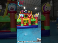 Percetakan Digital Komersial Slide Kering Inflatable Slide Double Slides Gambar Karton Untuk Luar Ruang Untuk Anak-anak