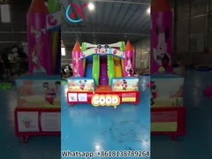 Percetakan Digital Komersial Slide Kering Inflatable Mickey Mouse Kartun Kastil Inflatable Untuk Luar Ruangan