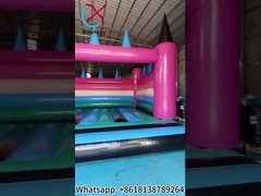 Rumah Bouncing Luar Ruang Besar yang Bisa Diembun Pernikahan Berwarna-warni Kastil Jumping Besar