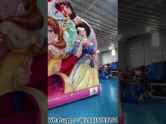 Desain Baru Digital Printing Inflatable Bounce House Dengan Slide Disney Princess Inflatable Jumping