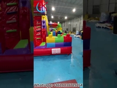 Komersial Fireproof Inflatable Slides LEGO Building Block Inflatable Bounce House Castle