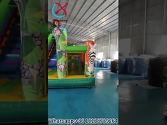 Rumah Bouncy Inflatable dengan Slide Zoo Giraffe
