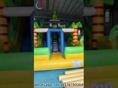 Komersial Slide Inflatable Palm Inflatable Double Dry Slides Outdoor