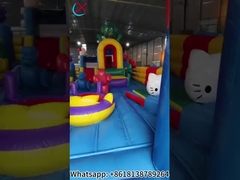 Rumah Bouncing Inflatable Balapan rintangan berwarna-warni Taman bermain Fun City Inflatable