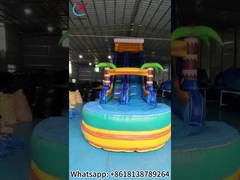 Musim Panas Pelangi Matahari Slide Inflatable Kastil Slide Air Double Dry