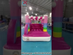 Rumah Bouncing Inflatable Rumah Pink Inflatable Jumping Castle