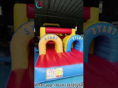 Berwarna-warni Inflatable Obstacle Course Castle Inflatable Game Interaktif