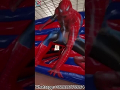 Spiderman Rumah Bouncing dengan Slide Combo Castle Inflatable