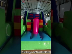 PVC Inflatable Interactive Game Obstacle Course Kastil Untuk Anak-anak