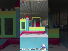 Bounce House Dengan Slide Besar Bouncy Castle Combo Inflatable