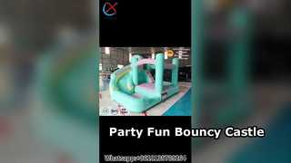 Pesta Anak-anak Slide Bouncy Castle Pastel Menyenangkan