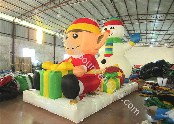 Pabrik Komersial Snowman besar Natal inflatables Dekorasi liburan