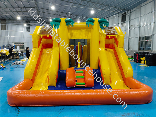 PVC 4x4x3m Combos Inflatable Little Bounce House Kids Bouncy Castle Dengan Slide