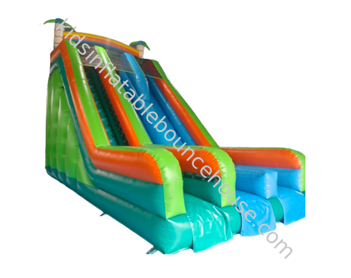 Percetakan Sutra Commercial Inflatable Dry Slide Outdoor Jumping Bouncer Slide