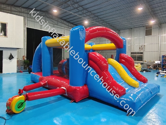 Commercial Bounce House Dengan Blower Double Slide Inflatable Bounce House Dengan Double Slide Combo Untuk Dijual