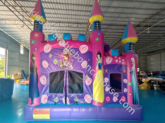 Komersial Desain Baru Kastil Inflatable Disney Putri Kartun Inflatable Bouncy House Dengan Slide Lucu Jumping House