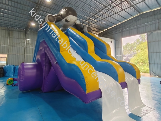 Pencetakan Digital Slide Kering Inflatable Kastil Slide Ganda Slide Inflatable Slide Raksasa Kartun Hiu Untuk Anak-anak Dan Dewasa