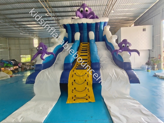 Desain Baru Populer Slide Inflatable Ocean Octopus Partai Kartun Slide Inflatable Dry Double Untuk Anak-anak Dan Dewasa