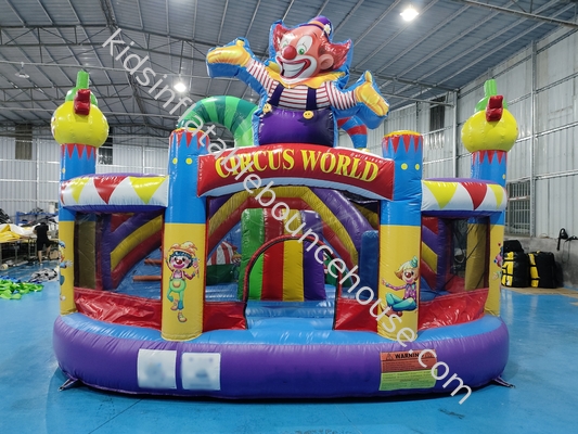 Desain Baru Kastil Inflatable Rumah Bounce Inflatable Dengan Slide Badut Sirkus Combo Inflatable Untuk Pesta Untuk Anak-anak