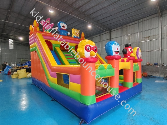 Percetakan Digital Komersial Slide Kering Inflatable Slide Double Slides Gambar Karton Untuk Luar Ruang Untuk Anak-anak