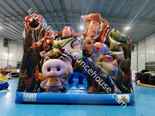 Desain Baru Digital Printing Rumah Bounce Inflatable Dengan Slide Toy Story Inflatable Jumping Castle Untuk Anak-anak