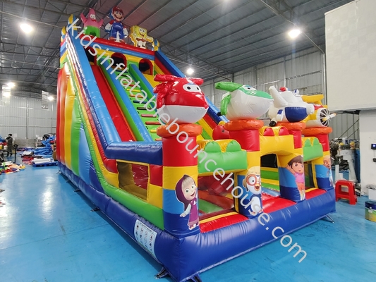 Komersial Pvc Tarpaulin Slide Inflatable Karakter Kartun Slide Air Inflatable Kastil Untuk Anak-anak Dan Dewasa