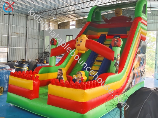 Slide Inflatable LEGO Park Slide Inflatable Double Sldies Castle Untuk Anak-anak