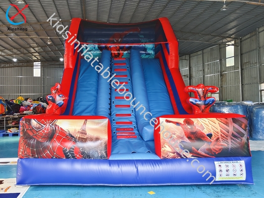 Produsen PVC Inflatable Slide Spiderman Hero Inflatable Double Dry Slides