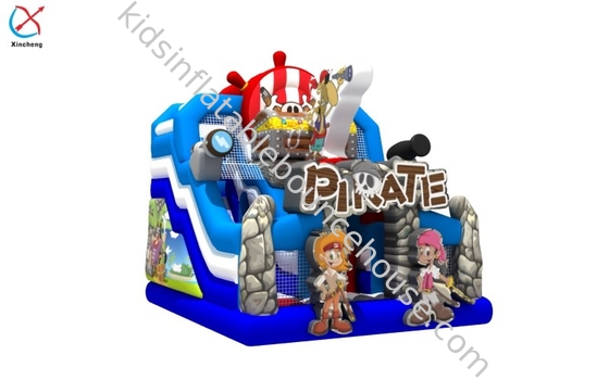 Pabrik Komersial Pirate Rumah Bouncy dengan Slide Kastil Inflatable
