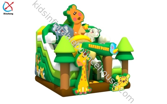 Istana Bouncer Inflatable dengan Slide Safari Park Bouncy House