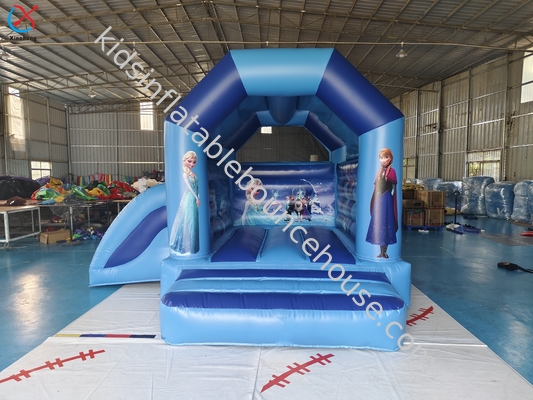 Supplier Inflatable The Frozen Princess Elsa Bouncy House dengan Slide Combo